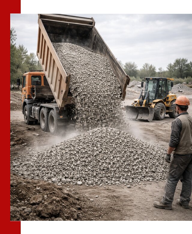 Доставка щебня в Борзе крупными и мелкими фракциями