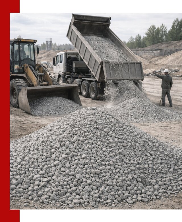 Доставка известнякового щебня фр. 5–20 в Борзе