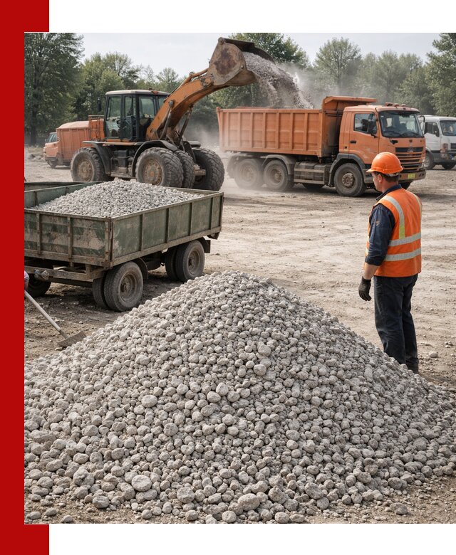 Доставка известнякового щебня фракция 20–40 в Борзе