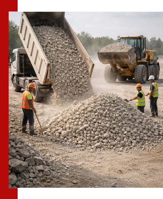 Доставка известнякового щебня фр. 40-70 в Борзе