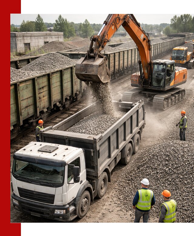 Железнодорожный щебень фракция 25–60 для поставок в Борзе