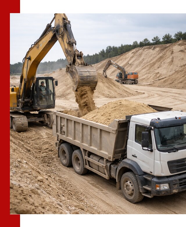 Доставка карьерного песка с самосвалами и разгрузкой в Борзе