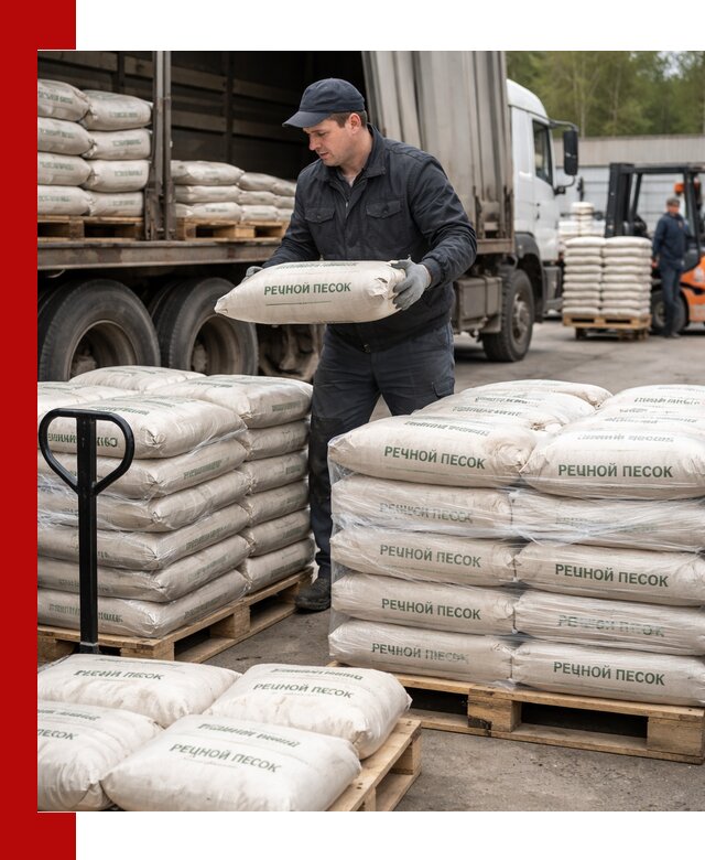 Речной песок в мешках с доставкой в Борзе