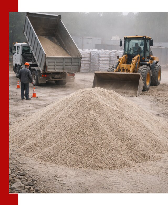 Кварцевый песок фракция 0–8 для стройработ в Борзе