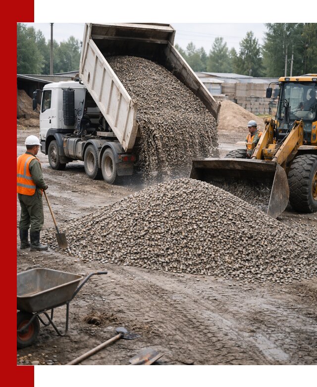 Мытый гравий с доставкой в Борзе от карьера до участка