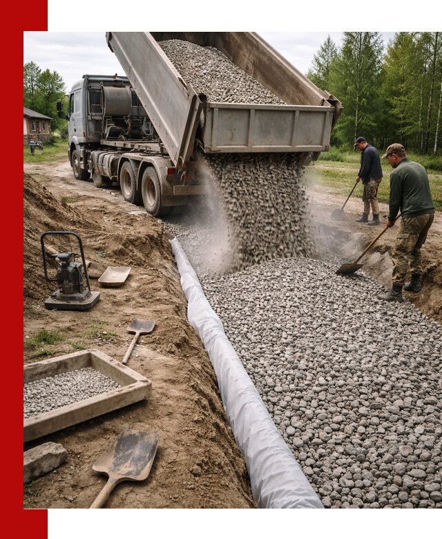 Гравий для дренажа с доставкой в Борзе качественный и недорогой