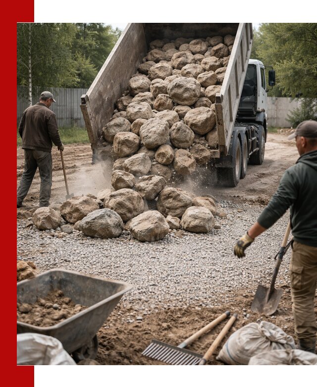 Доставка и укладка булыжника в Борзе
