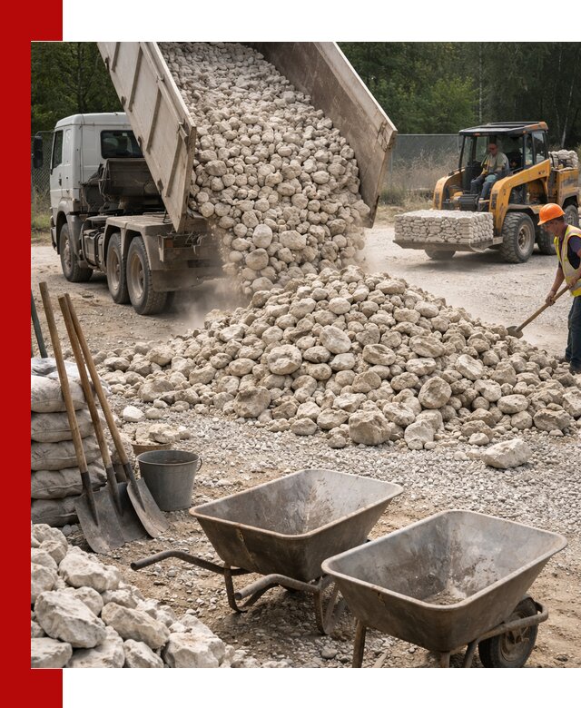 Доставка и продажа бутового известнякового камня в Борзе