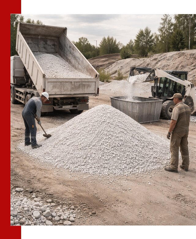 Доставка и продажа белой мраморной крошки в Борзе