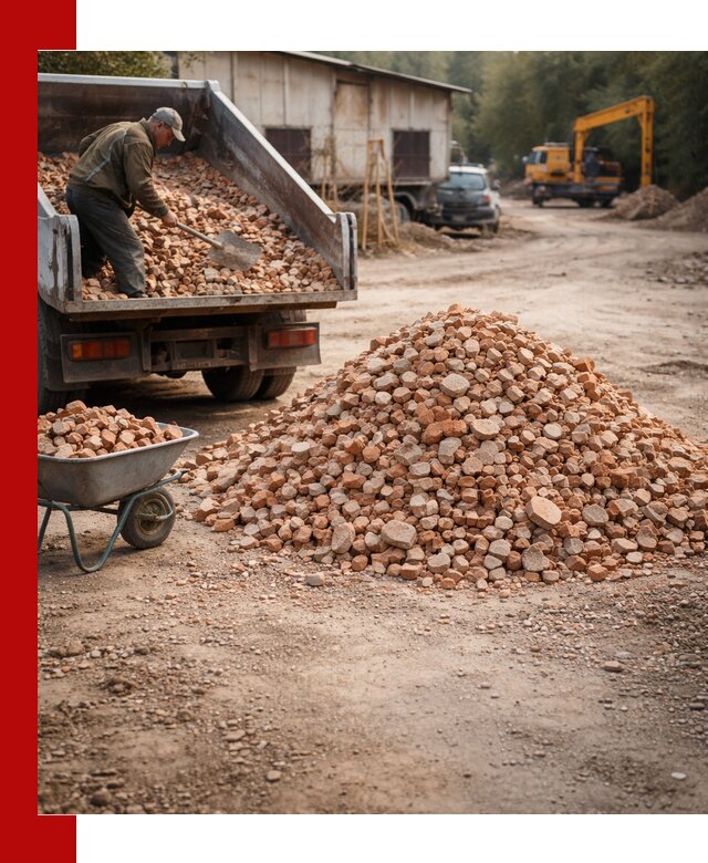 Доставка и подушка из боя кирпича с разгрузкой в Борзе