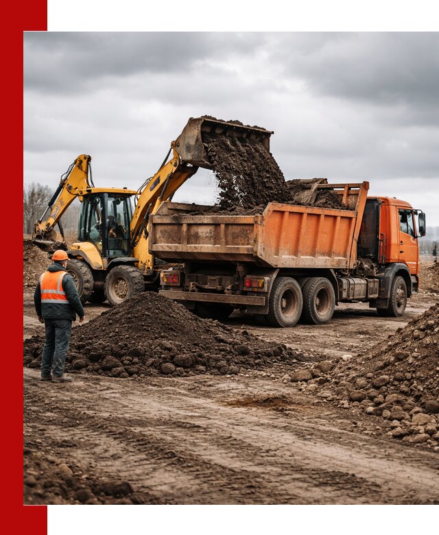 Вывоз грунта и строительного мусора в Борзе грузовыми самосвалами