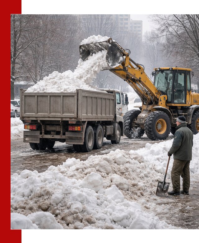 Вывоз снега грузовой техникой в Борзе оперативно и чисто