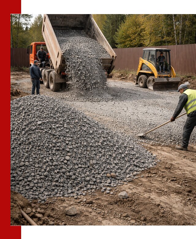 Отсыпка участка щебнем с доставкой и уплотнением в Борзе