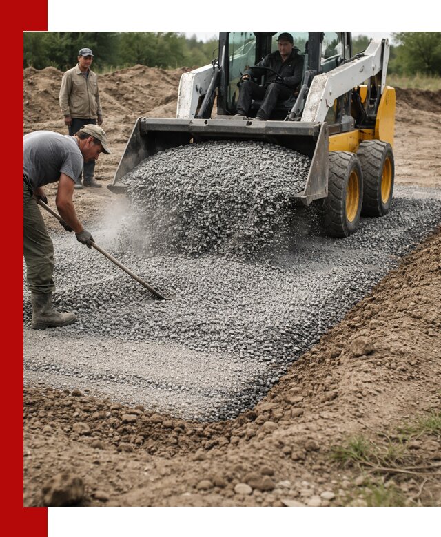 Устройство щебеночной подушки в Борзе для дорог и фундаментов